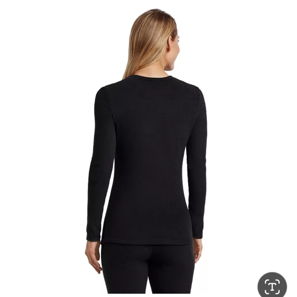NWT Cuddl Duds Black Long Sleeve Crew Warm Layers Fleecewear Size Small - Picture 2 of 4